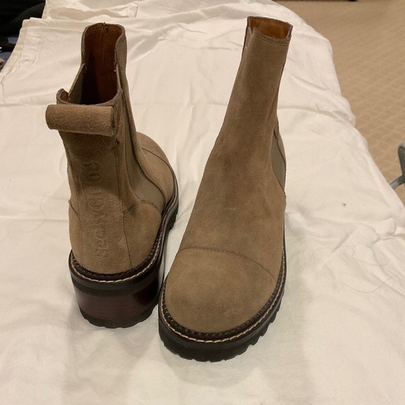 See by Chloé Mallory suede Chelsea boots in taupe size 40 - Picture 3 of 6